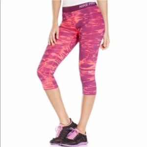 Nike Dri Fit Pro Orange Purple Swirl Capri Legging